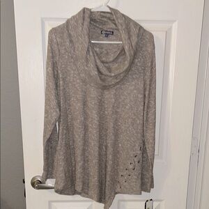 Charter Club Taupe Cowl Neck Sweater